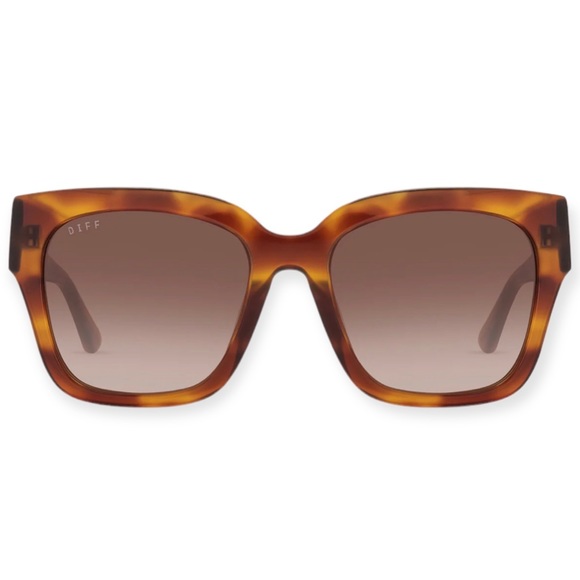 DIFF Bella II Sunglasses Andes Tortoise Frame Brown Gradient Lens Chunky Square - Picture 10 of 10